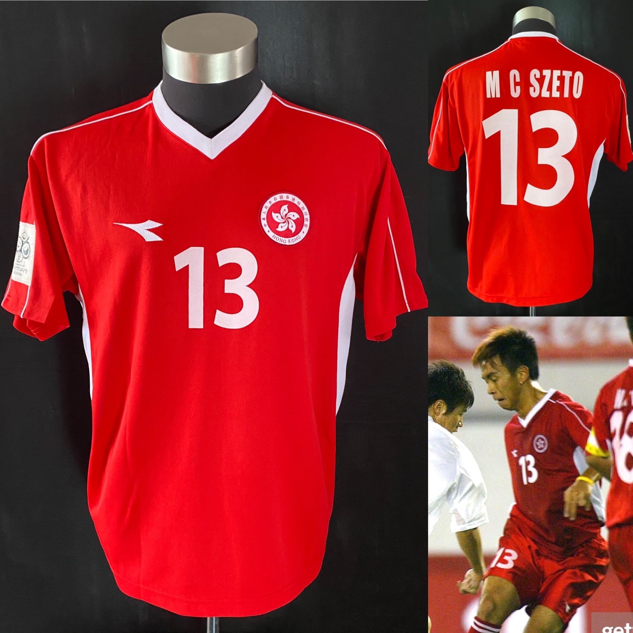 Hong Kong 2006 FIFA World Cup Qualifiers Home match worn shirt #13 M C SZETO