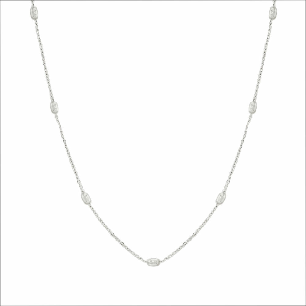 [純鋼][一年保固] 小甜荳項鍊-銀色 / [Steel] Lil Sweet Beads Necklace