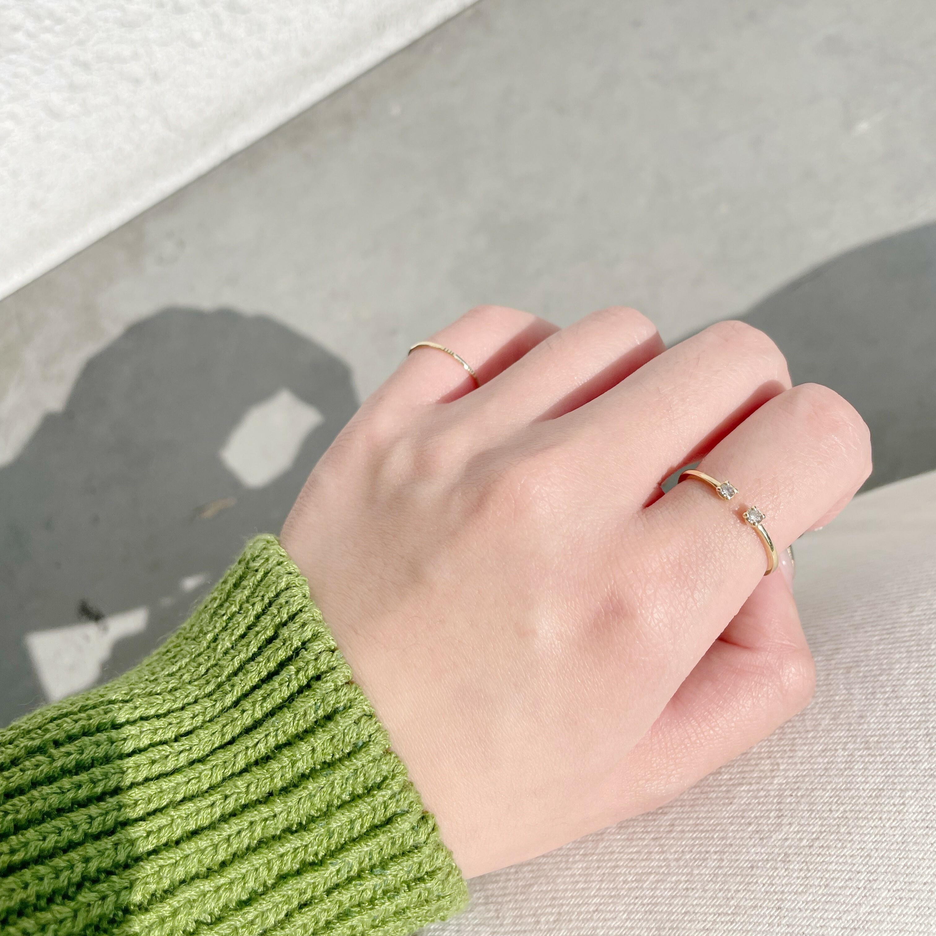 14K雙四爪真鑽開口戒