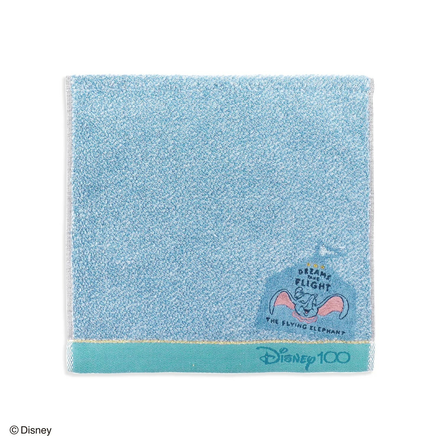 【現貨】日本迪士尼100周年小飛象刺繡方巾25X25CM