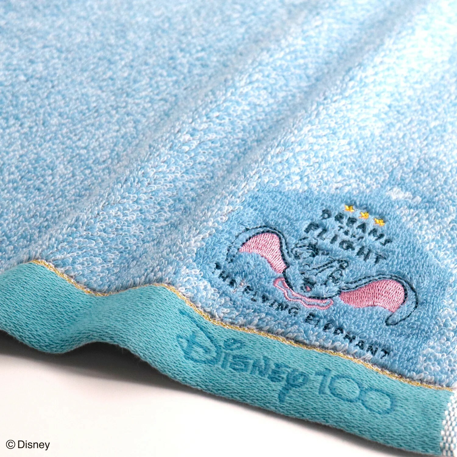 【現貨】日本迪士尼100周年小飛象刺繡方巾25X25CM