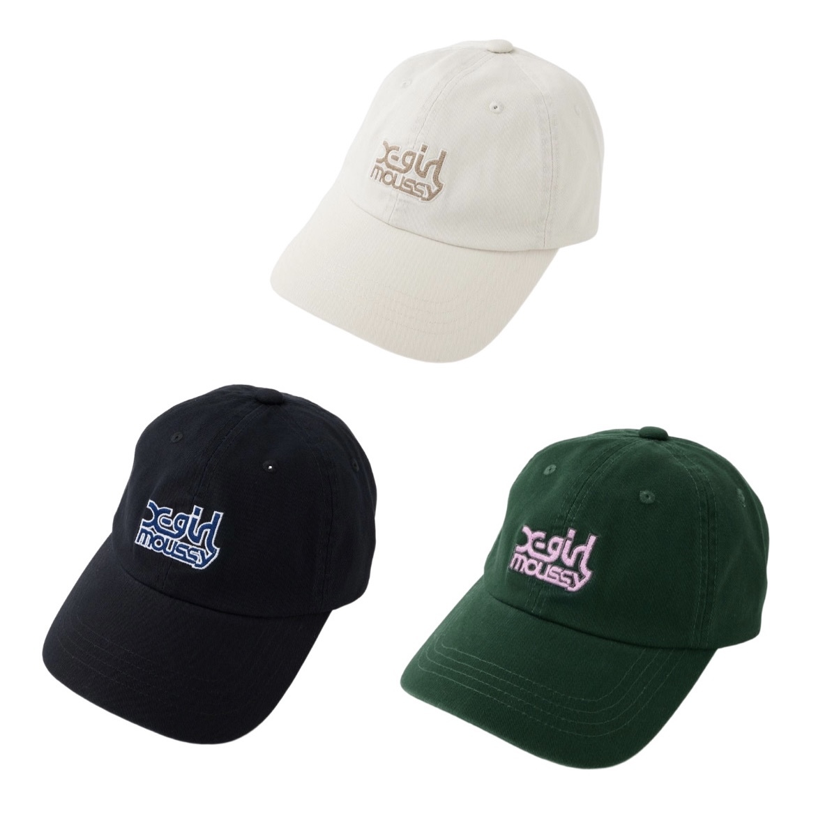 日本連線預購) MOUSSY X-GIRL 聯名款XG ONE WASH CAP 水洗刺繡LOGO 棒球