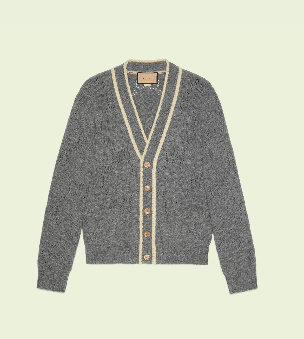 Gucci perforated wool cardigan