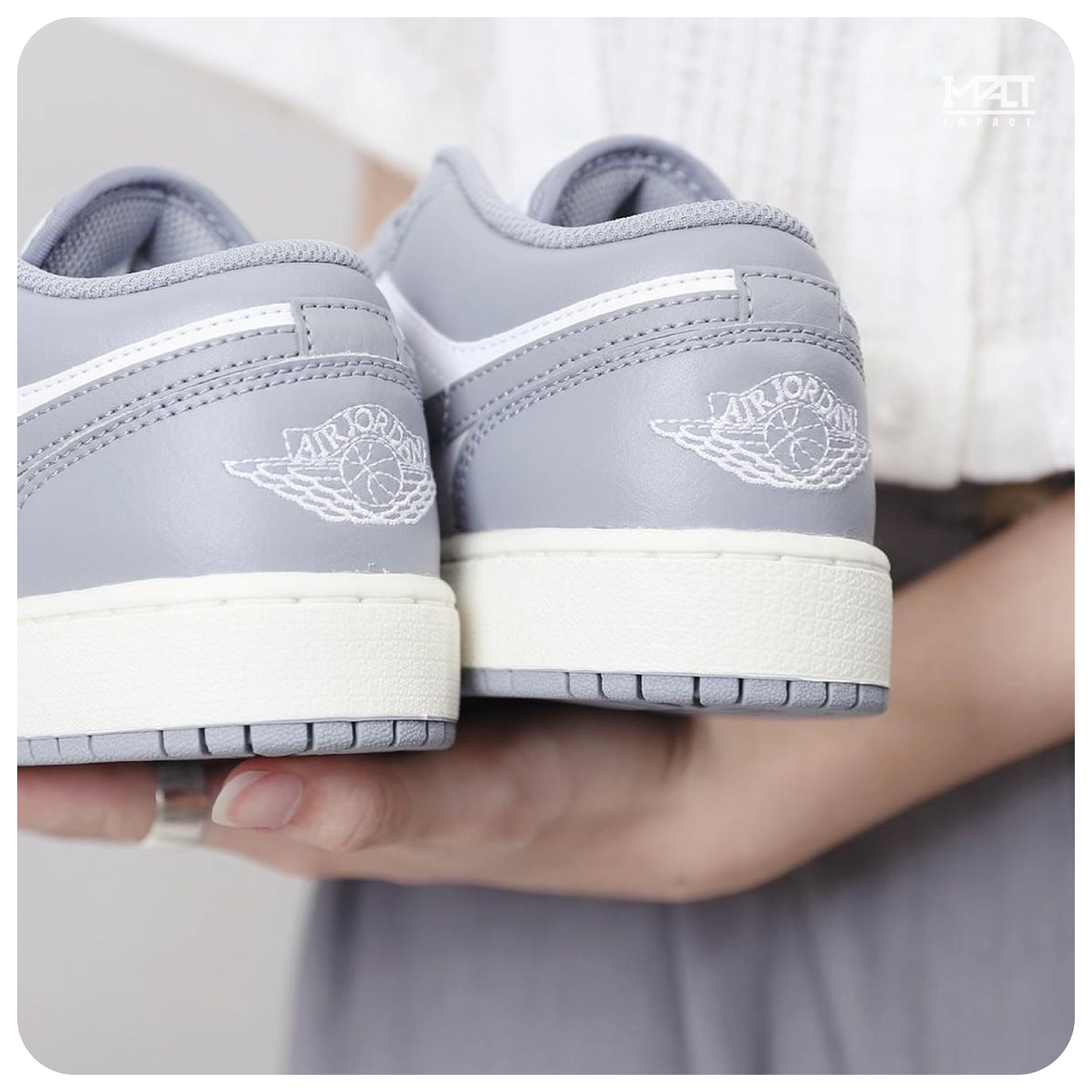 大童鞋女鞋AIR JORDAN 1 LOW GS VINTAGE GREY 白灰奶油底小DIOR 休閒