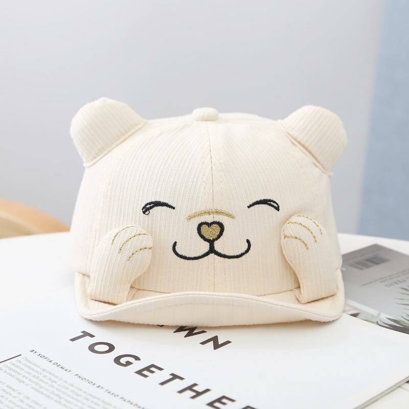 A248WE_SS23_C🐱米白色立體開心貓咪帽(pre-order)