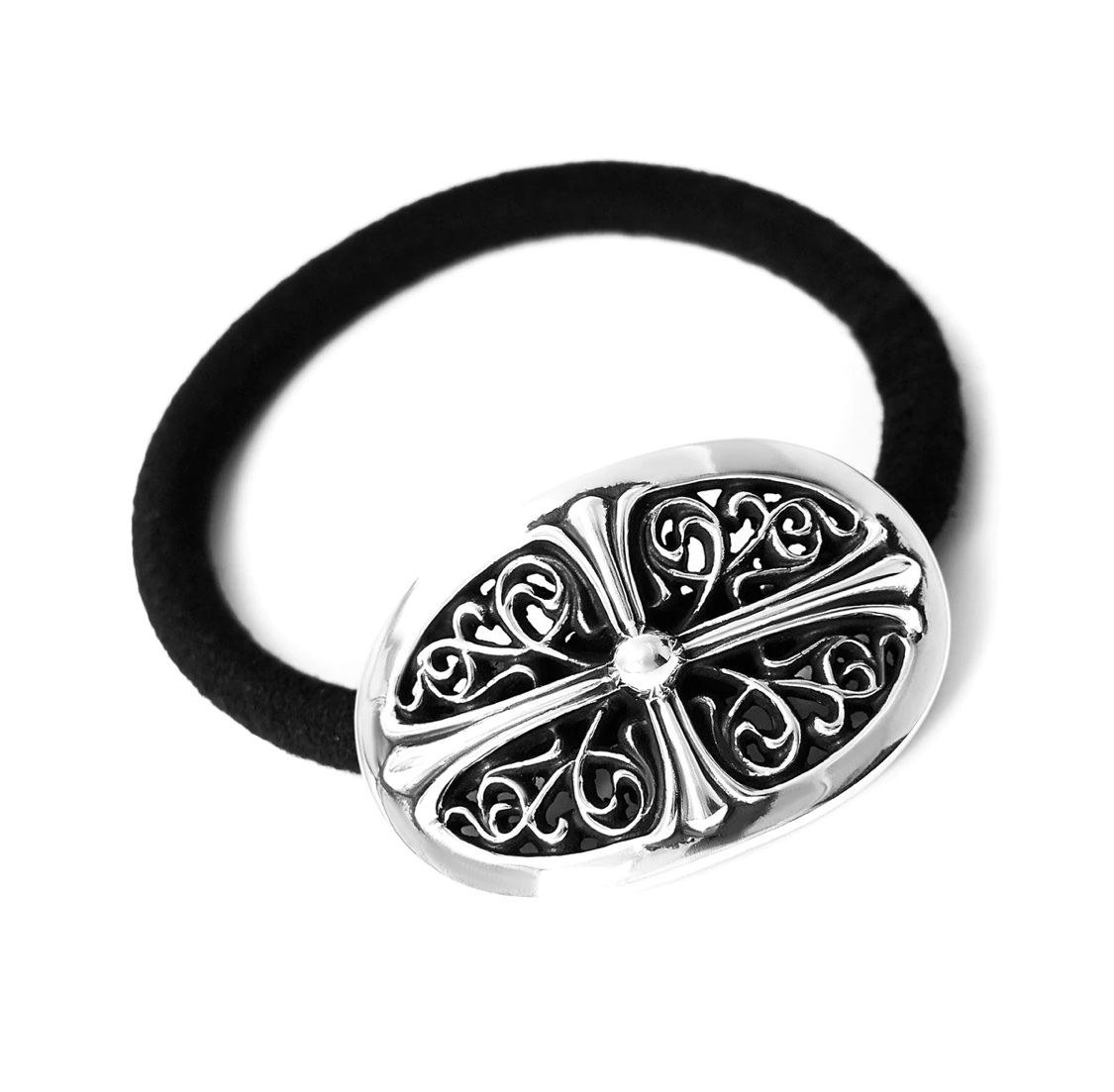 CHROME HEARTS TINY FLORAL HAIR TIE