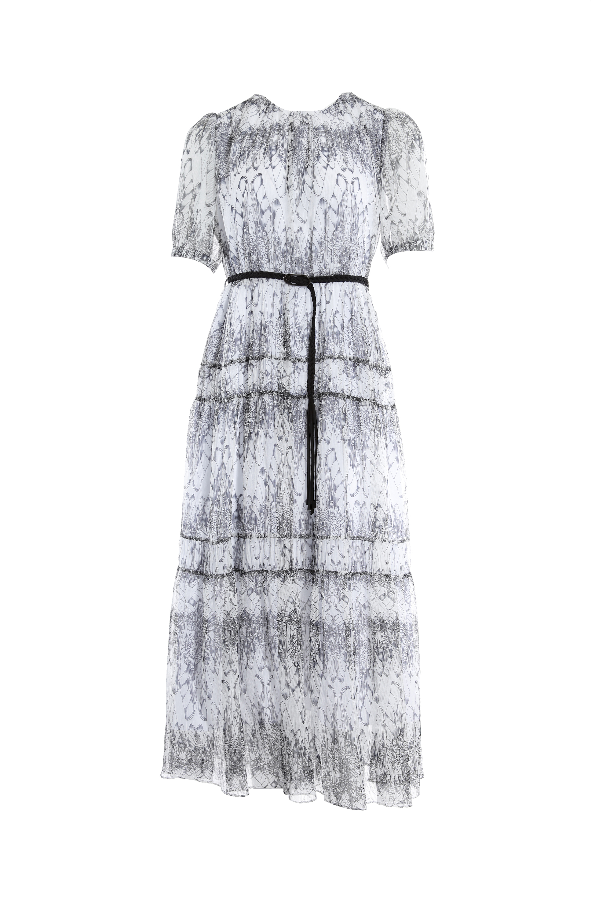 BC1EB070E1夏日休閒網紗雙層洋裝 (附腰帶)