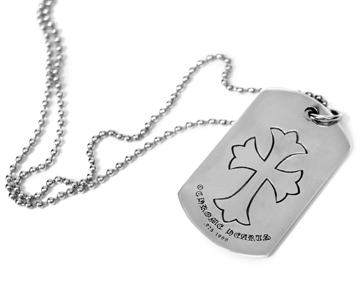 Chrome Hearts Tiny CH Cross Cutout Dog Tag