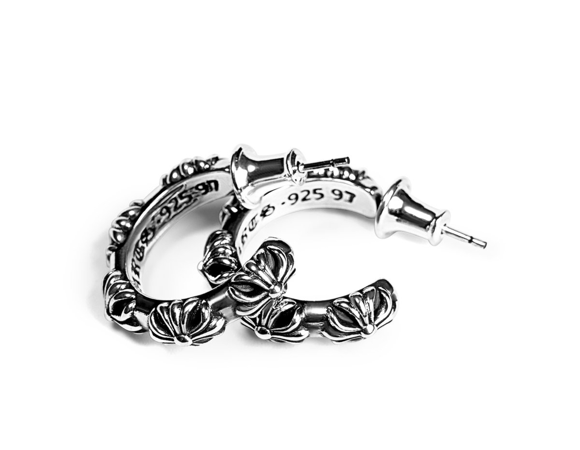 Chrome Hearts Cross Hoop Earrings Chrome Hearts Cross Hoop Earrings
