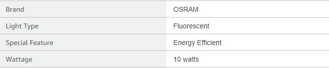 OSRAM DULUX 10W 2PIN 緊湊型熒光燈 PIN-BASE 節能燈（D 型）
