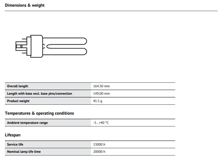 OSRAM DULUX 26W 4PIN 緊湊型熒光燈 PIN-BASE 節能燈（D/E 型）