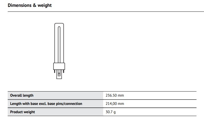 OSRAM DULUX COMPACT 11W 插腳式熒光燈（S 型）