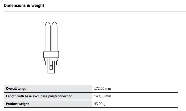 OSRAM DULUX 26W 2PIN 緊湊型熒光燈 PIN-BASE 節能燈（D 型）