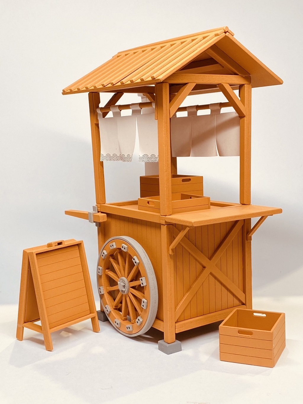 Mr.Box 攤車(磚黃色) 1:12 ,套件,附旗面