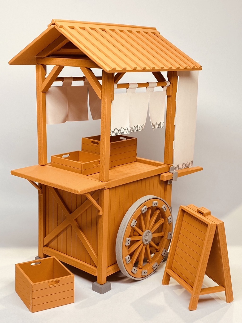 Mr.Box 攤車(磚黃色) 1:12 ,套件,附旗面