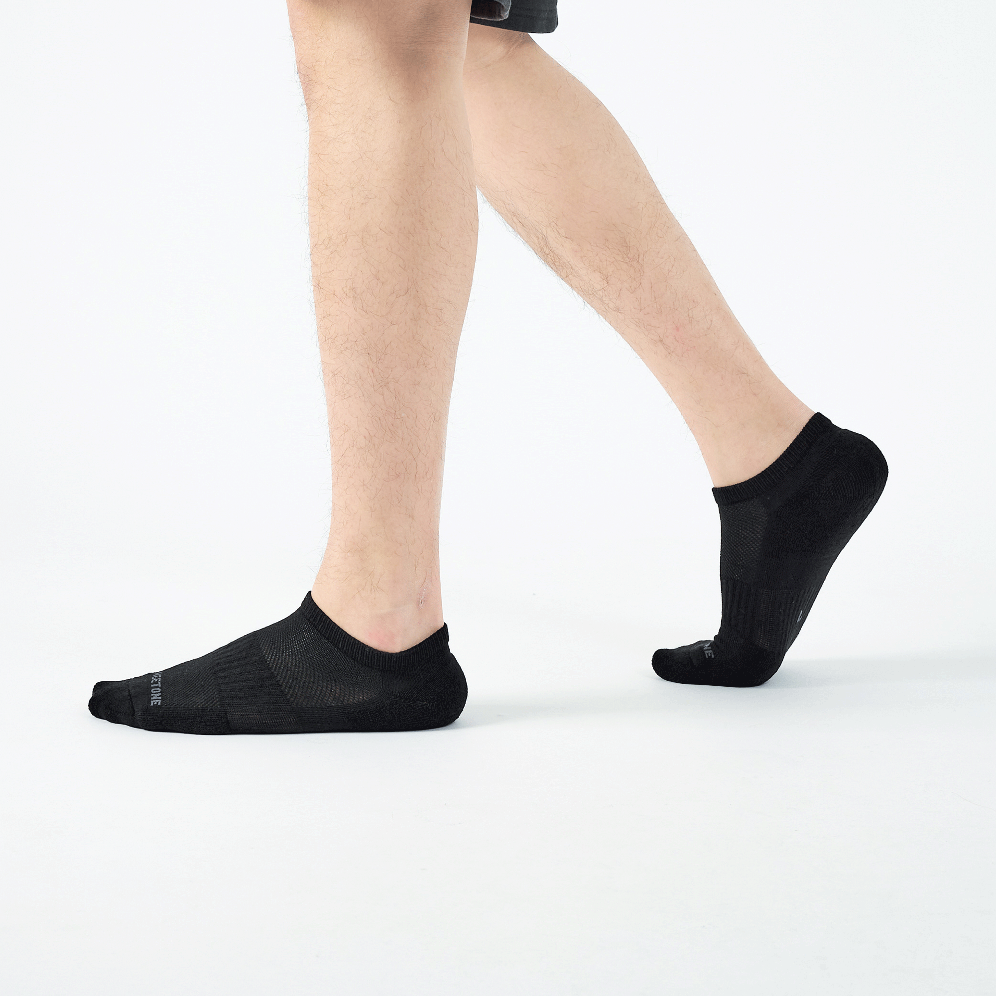 素面抗菌運動踝襪〈黑〉