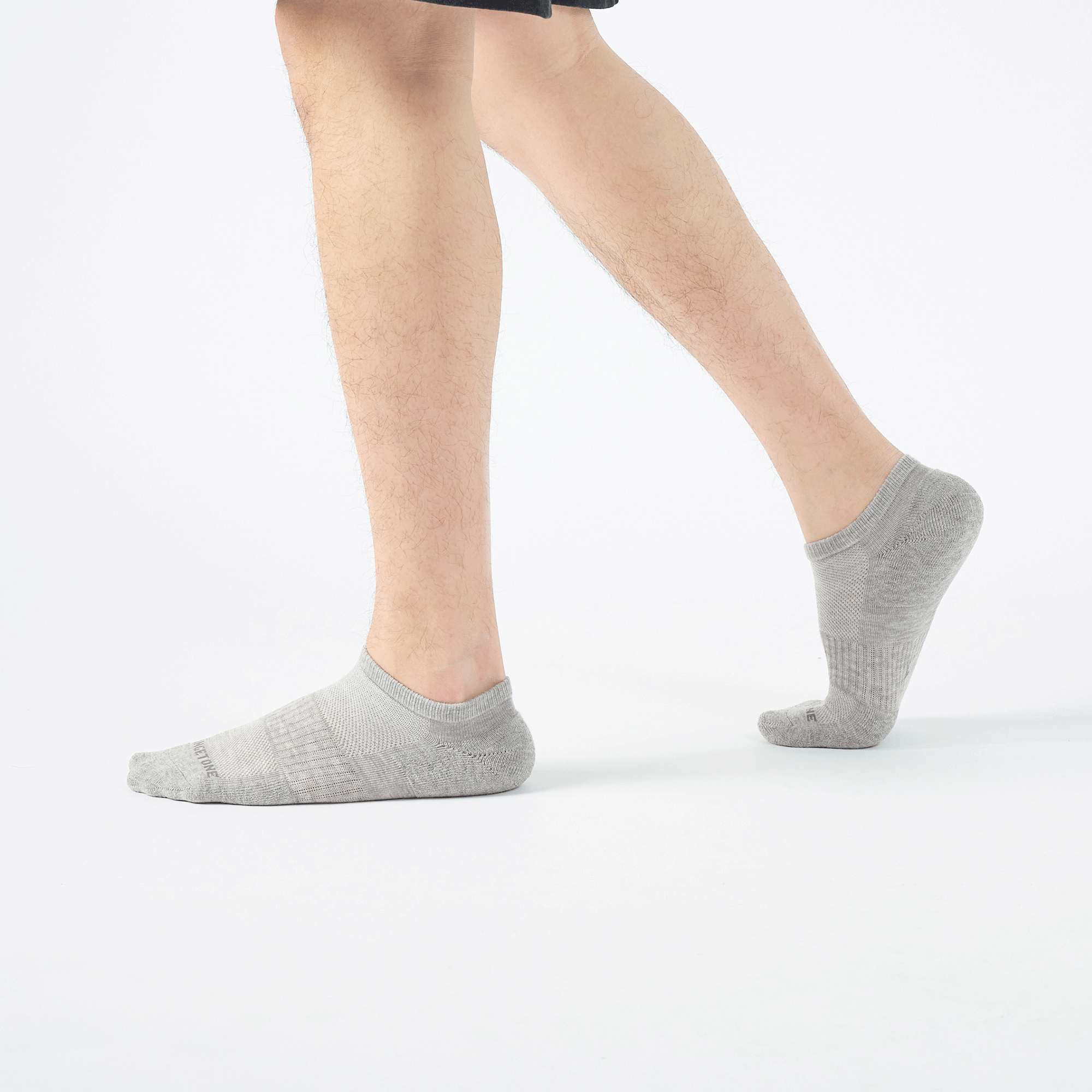 素面抗菌運動踝襪〈灰〉