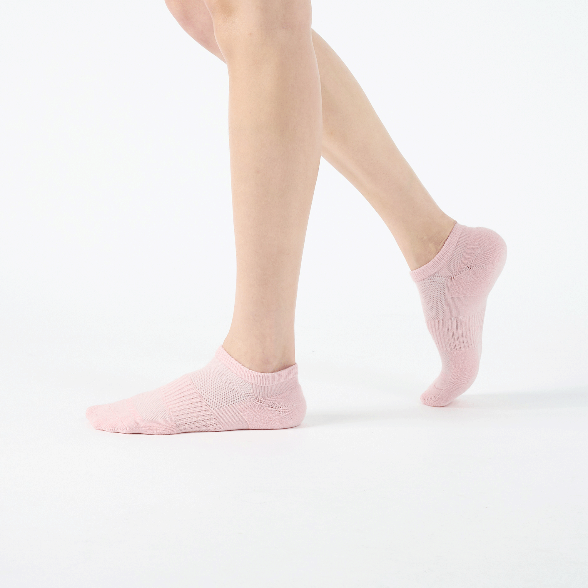 素面抗菌運動踝襪〈粉紅〉