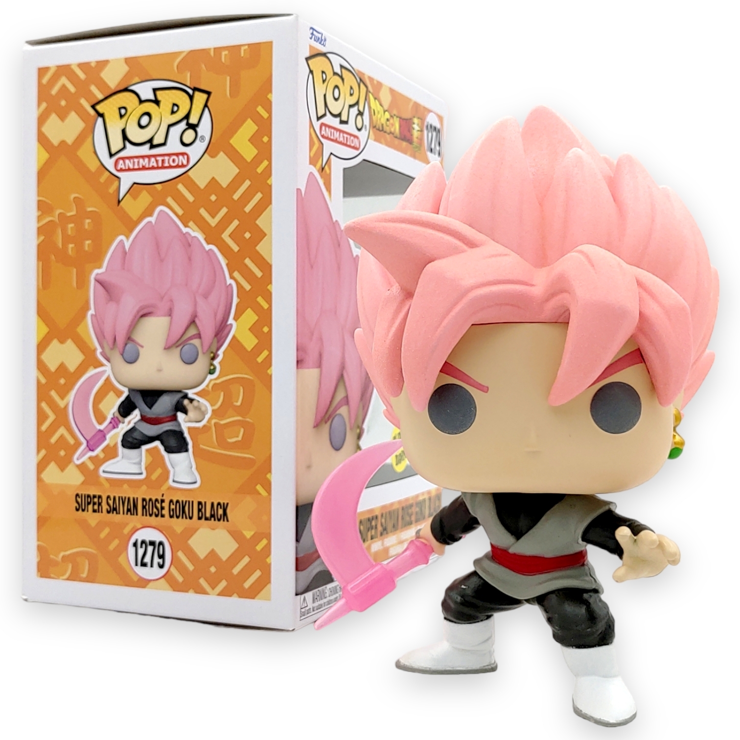 FUNKO POP<龍珠超>玫紅黑悟空-鐮刀(夜光版)-No.1279