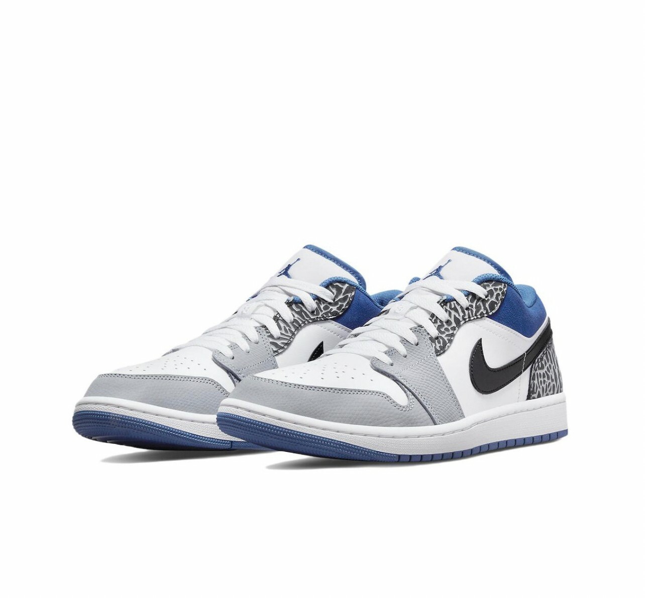 代購 Air Jordan 1 LOW se "true blue" 爆裂紋 復古籃球鞋 白藍 MAR-