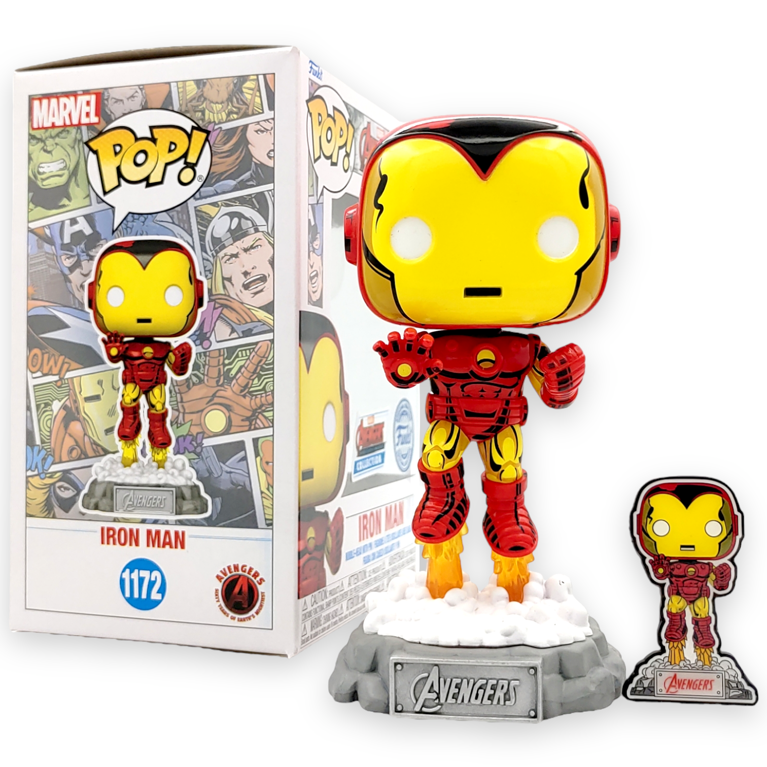 FUNKO POP<復仇者聯盟>Iron Man(60週年公仔&襟章紀念版)-NO.1172