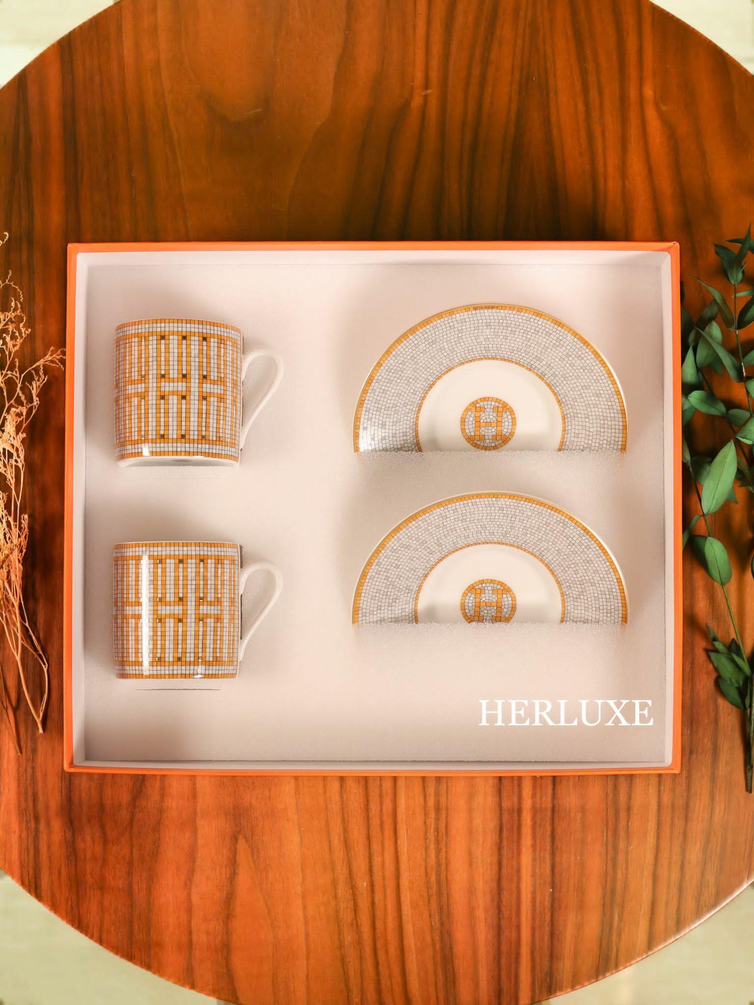 Mosaïque au 24 or tea cup and saucer 咖啡杯碟套裝