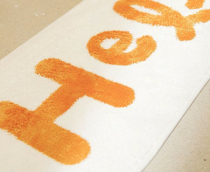 《1780》可愛柔軟橘橘床邊地墊((仿羊絨))