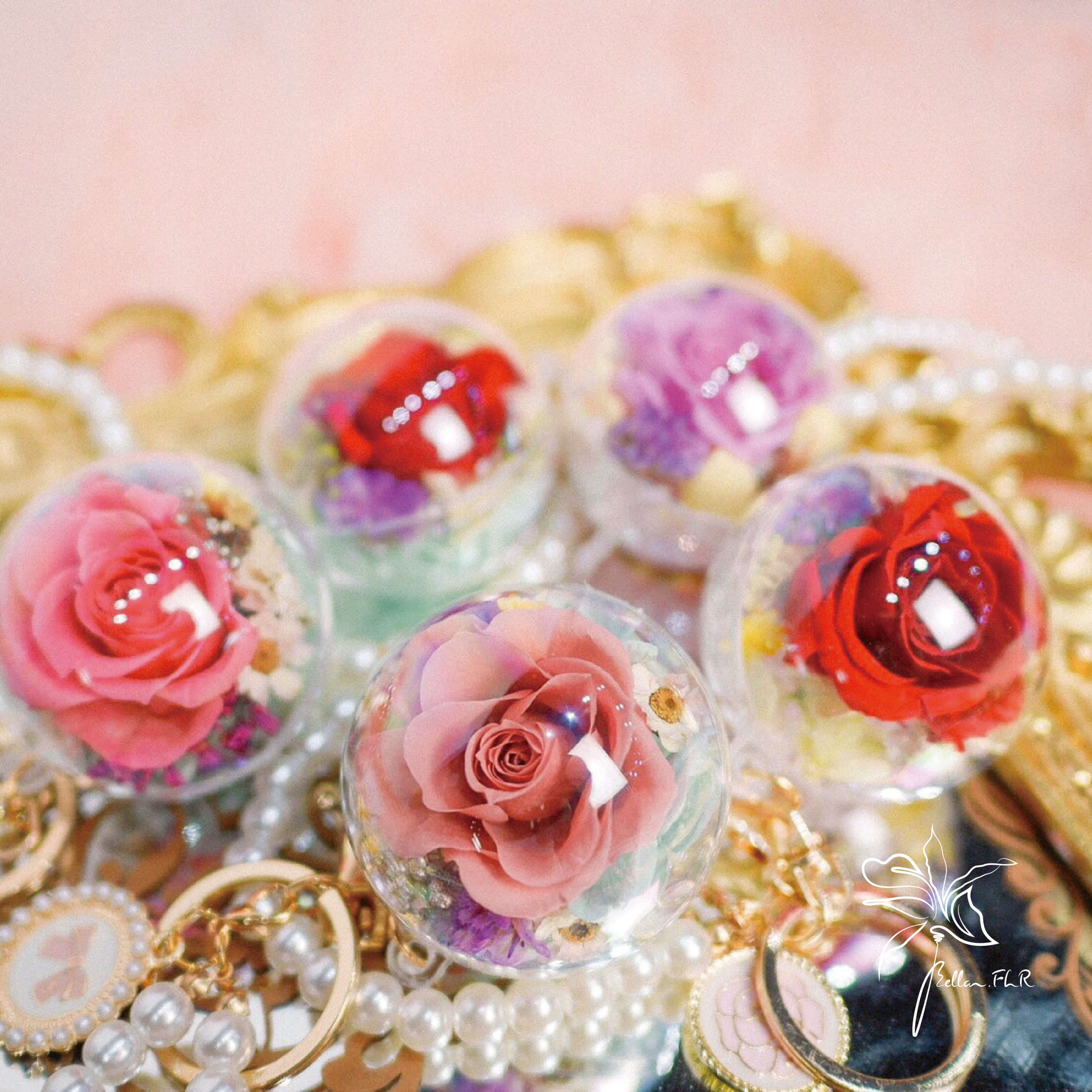 【對你的牽掛】永生玫瑰鑰匙圈-不挑色