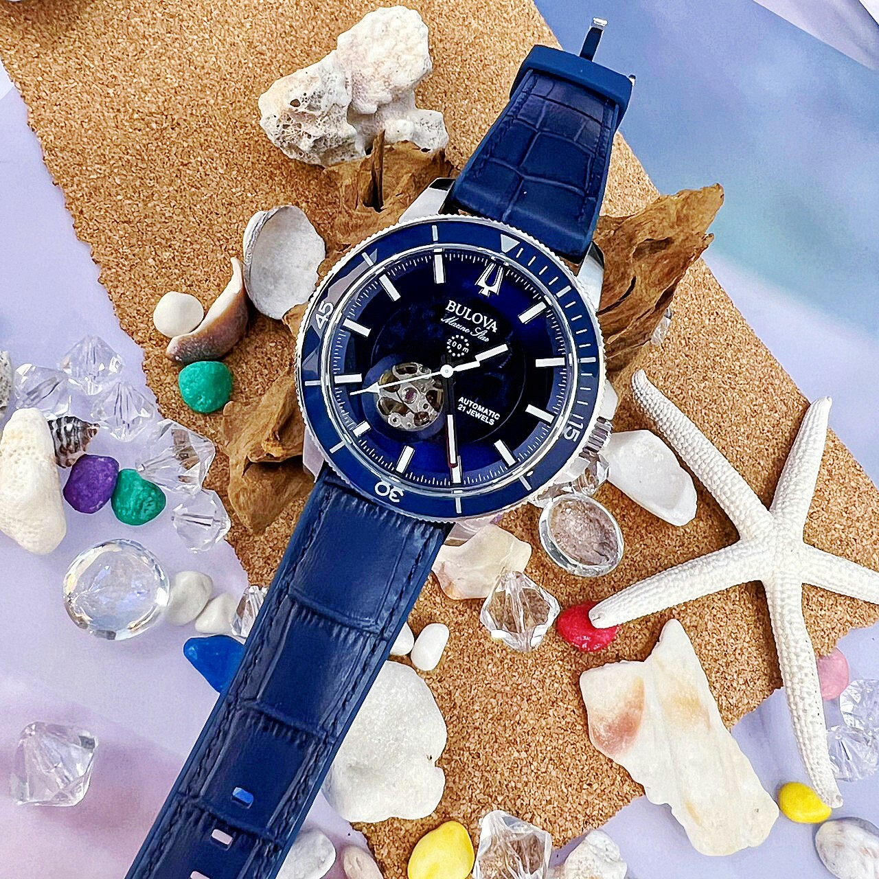 【BULOVA 寶路華】Marine Star 海洋之星機械潛水錶 96A291 45mm 現代鐘錶