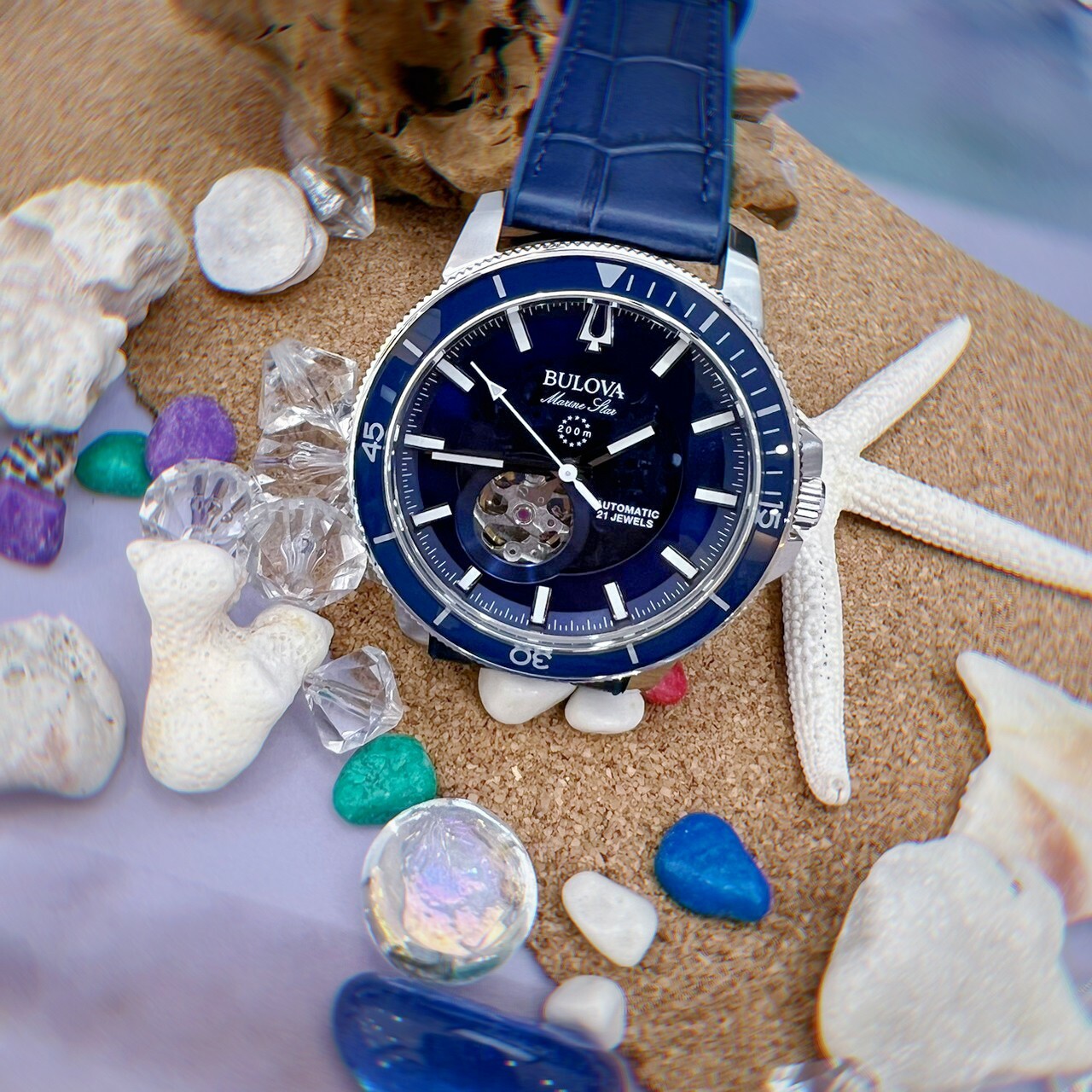 【BULOVA 寶路華】Marine Star 海洋之星機械潛水錶 96A291 45mm 現代鐘錶