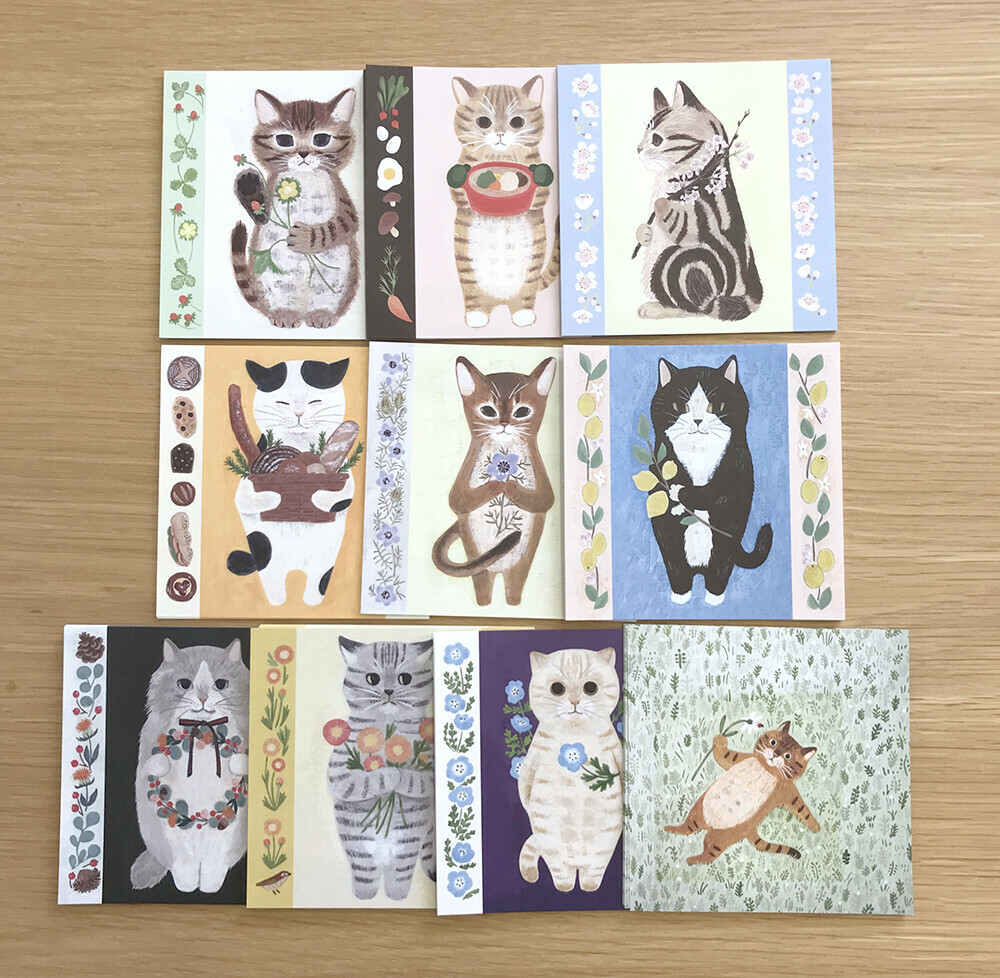 貓咪款 插畫便條紙（10種圖案）｜日本 4legs