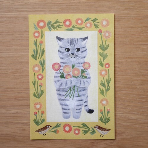 薩巴特拉貓 貓咪繪本明信片｜日本 4legs