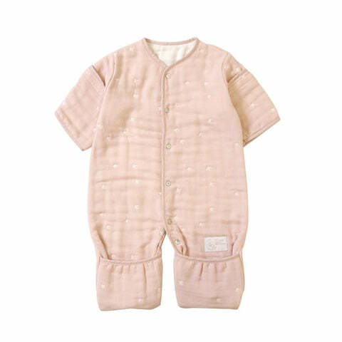 日本製 10Mois 六層紗多功能6way睡袍-粉紅色