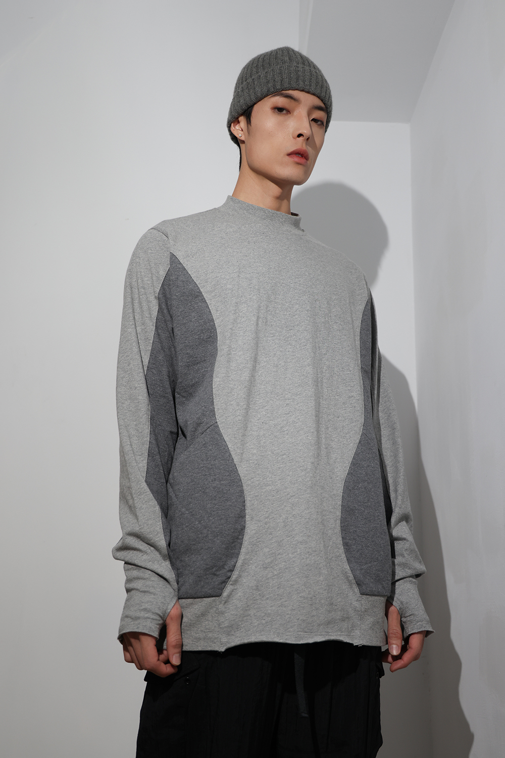 異型錯視上衣-灰