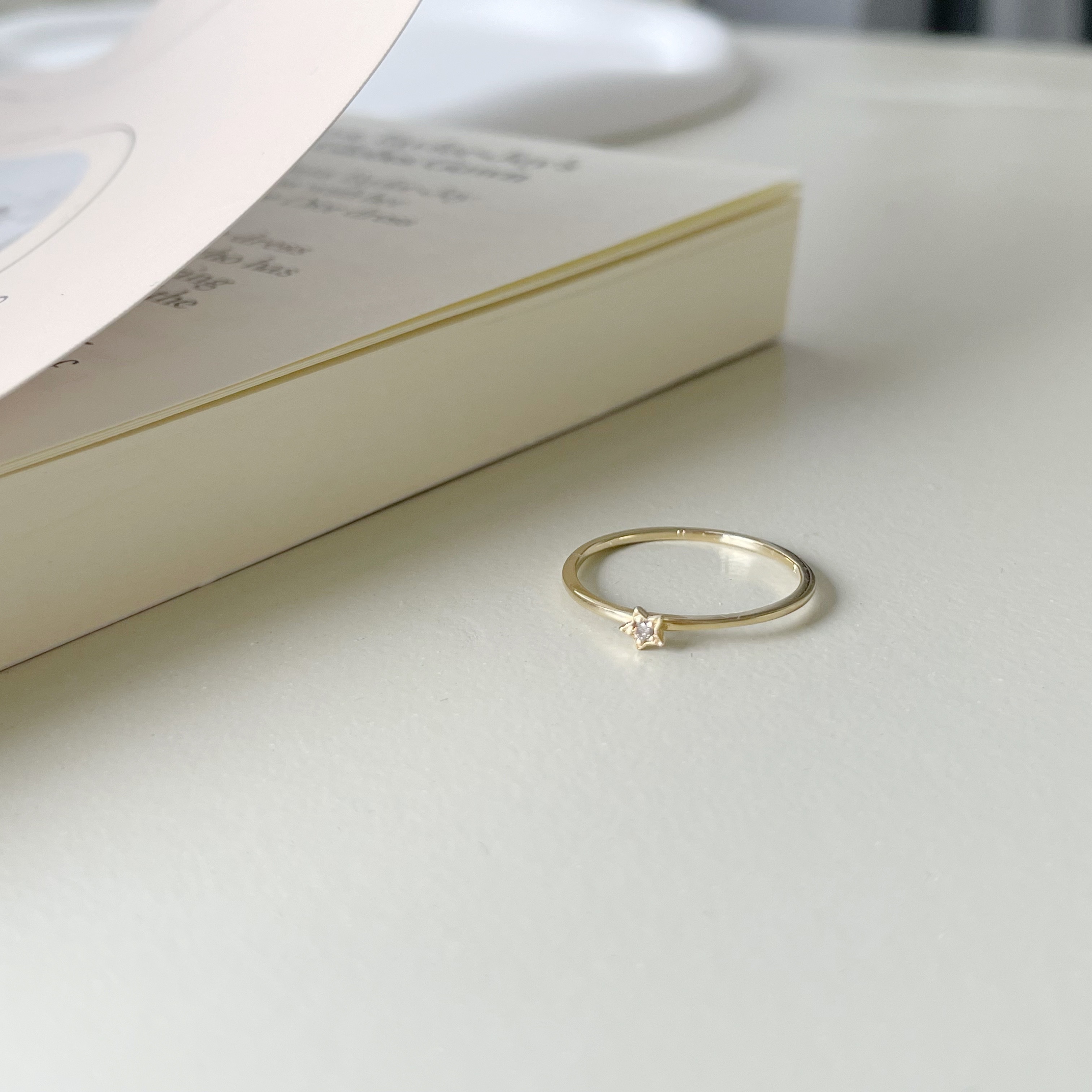 14K星星真鑽戒指