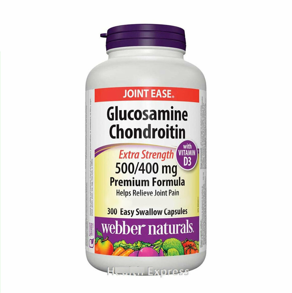 Webber Naturals   關節健骨寶 (特強配方) 葡萄糖胺硫酸軟骨素 500/400 + 維他命 D 300 粒