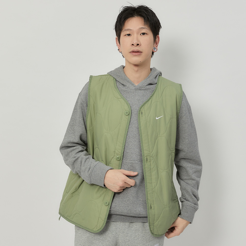 Nike AS M NL WVN INSLTD MILITARY VE 男 軍綠 菱格 保暖 休閒 背心 DX0891-386