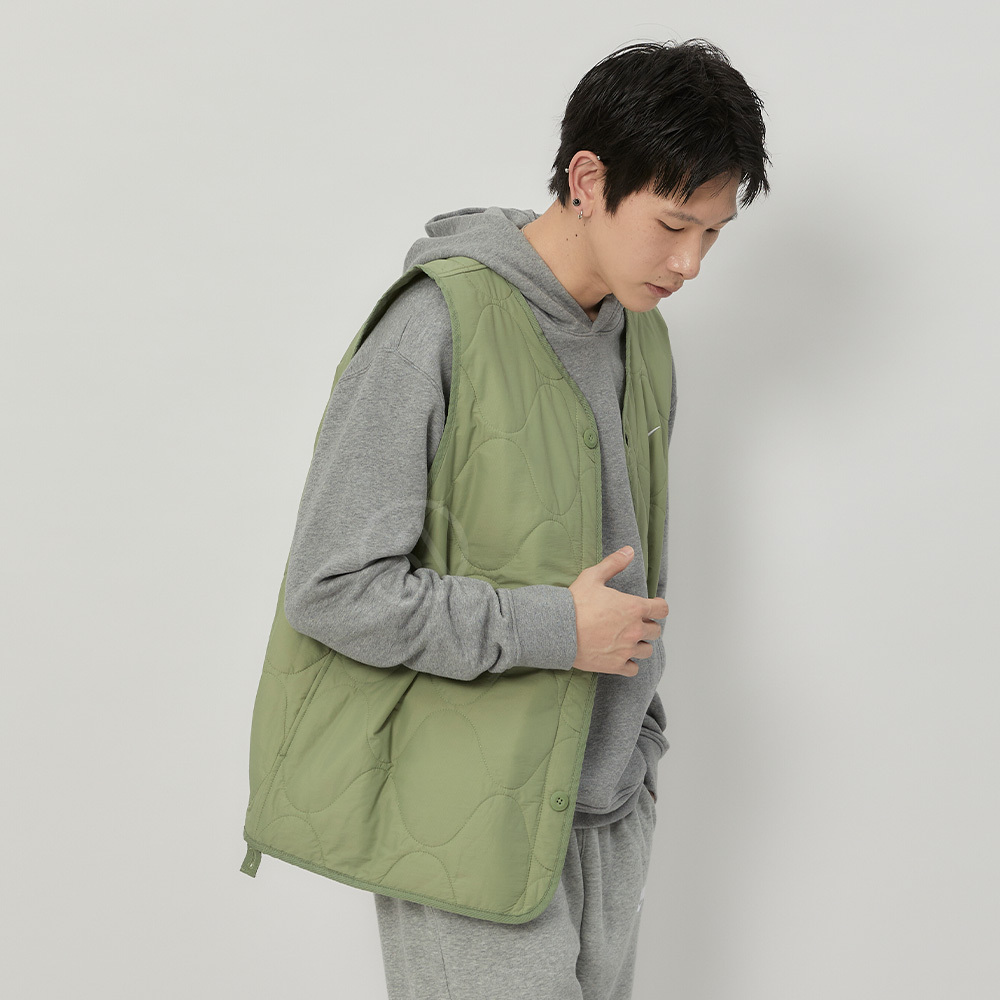 Nike AS M NL WVN INSLTD MILITARY VE 男 軍綠 菱格 保暖 休閒 背心 DX0891-386