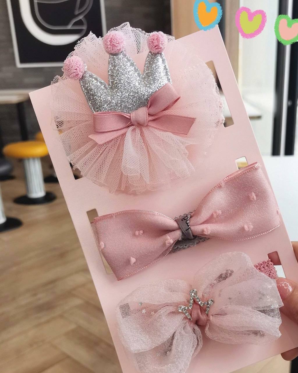 A253PK_SS23_C🎀粉紅色紗紗蝴蝶結系列髮帶(3pcs)