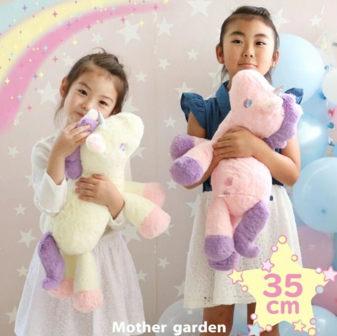 Usamomo萌兔桃桃- 絨毛娃娃 獨角獸 ( 白色 / 粉色 ) 35cm