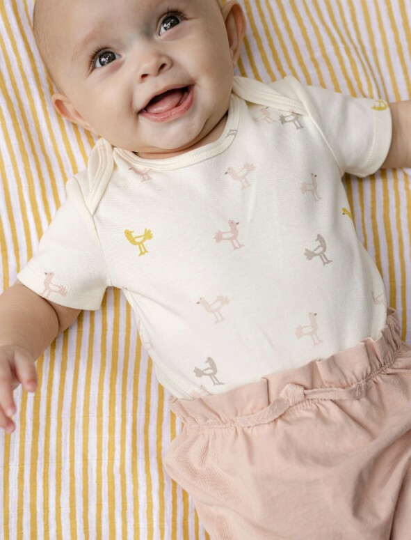 Pehr-短袖包屁衣(Wildlings Bird)