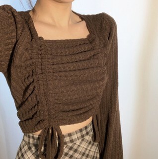 (現貨) 索繩方領上衣 2 COLORS