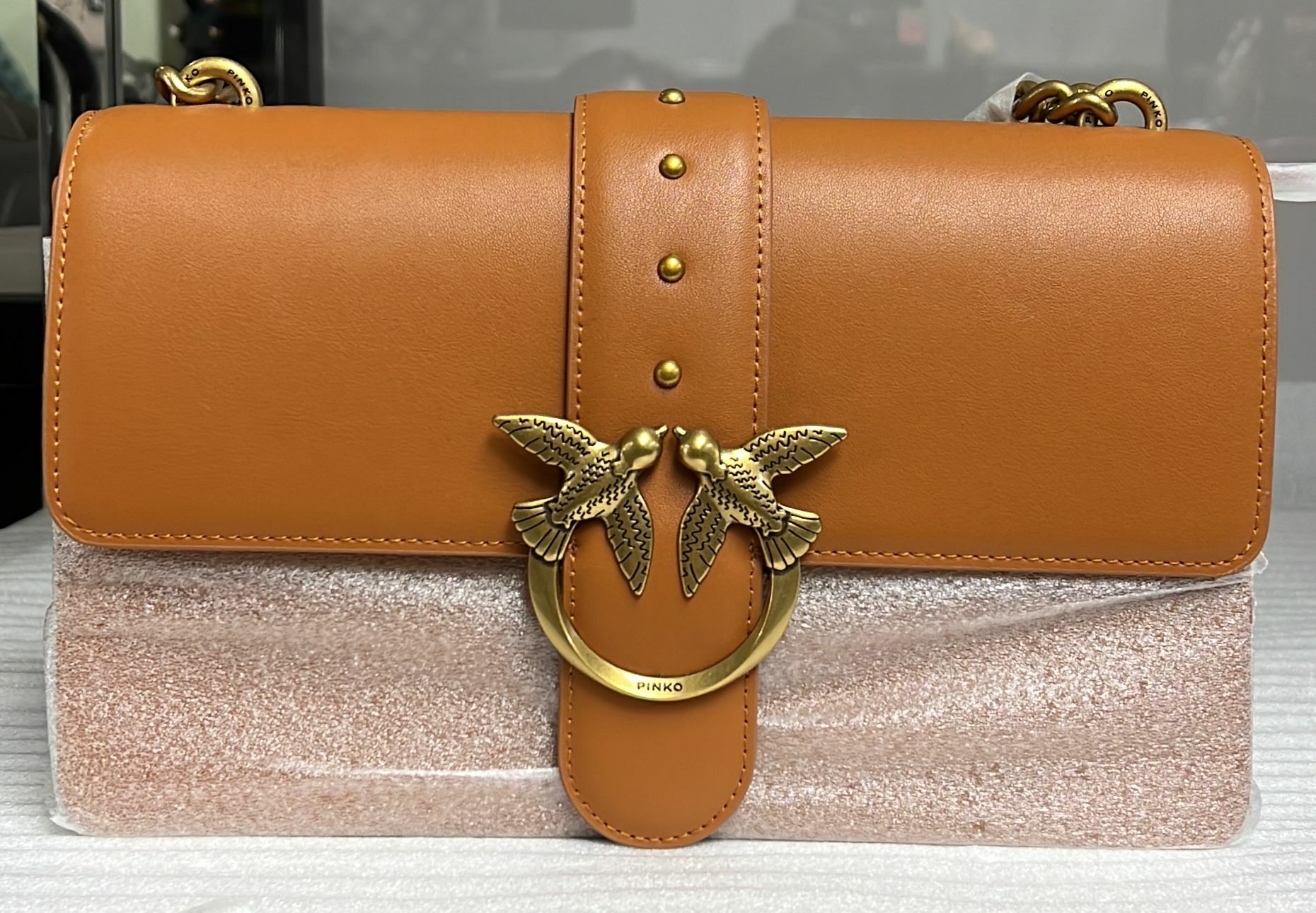 [S] PINKO LOVE CLASSIC ICON SIMPLY 5C VIT SETA CUOIO, 8055209577718 (SPK21)