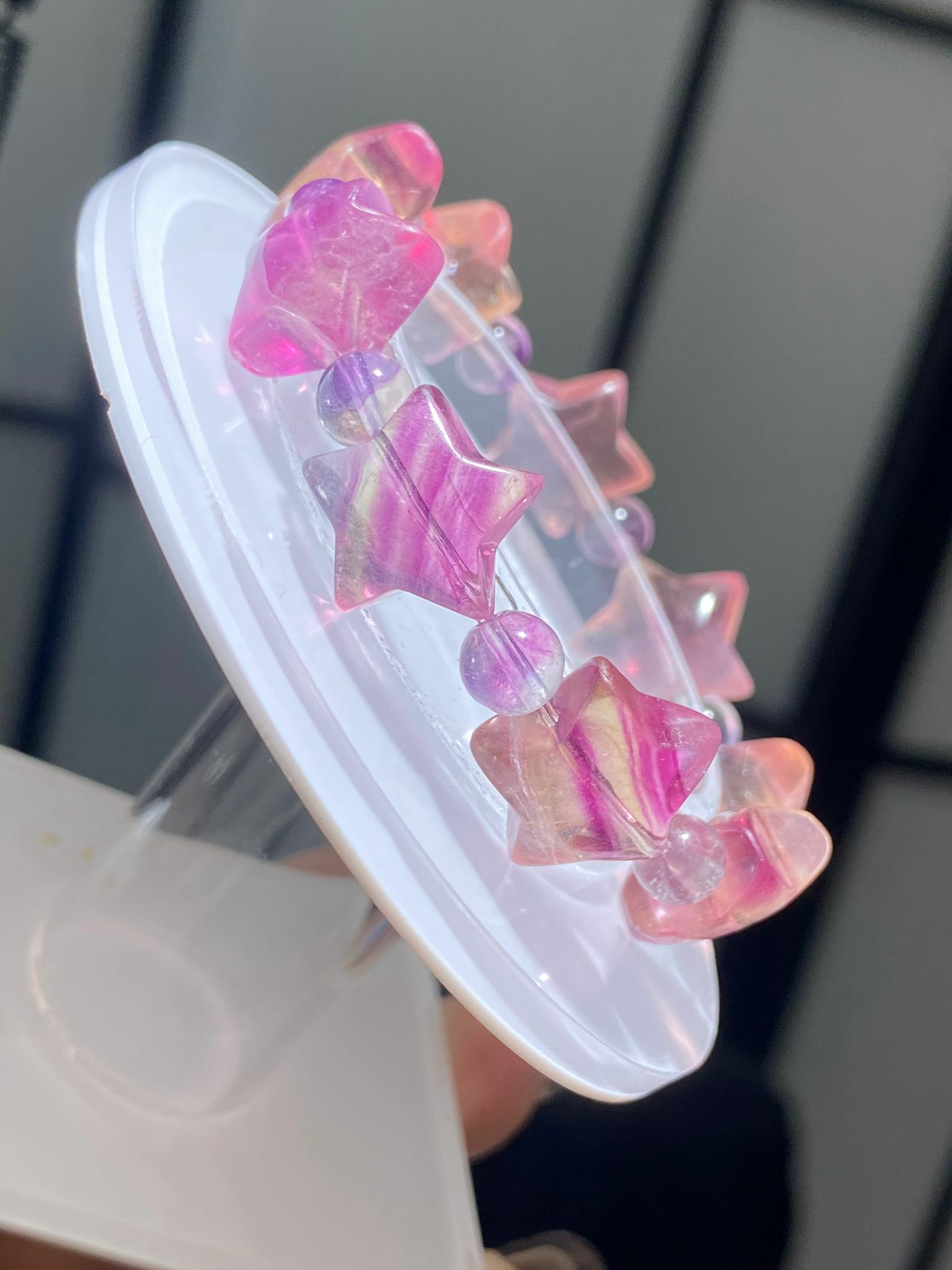 紫黃螢石星星手串