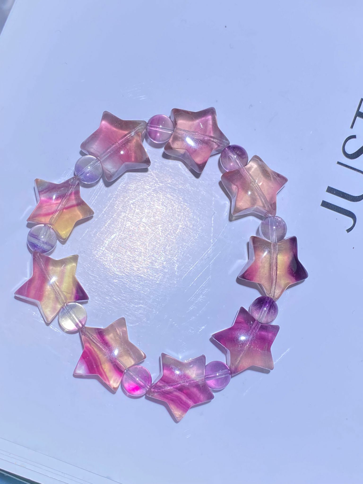 紫黃螢石星星手串