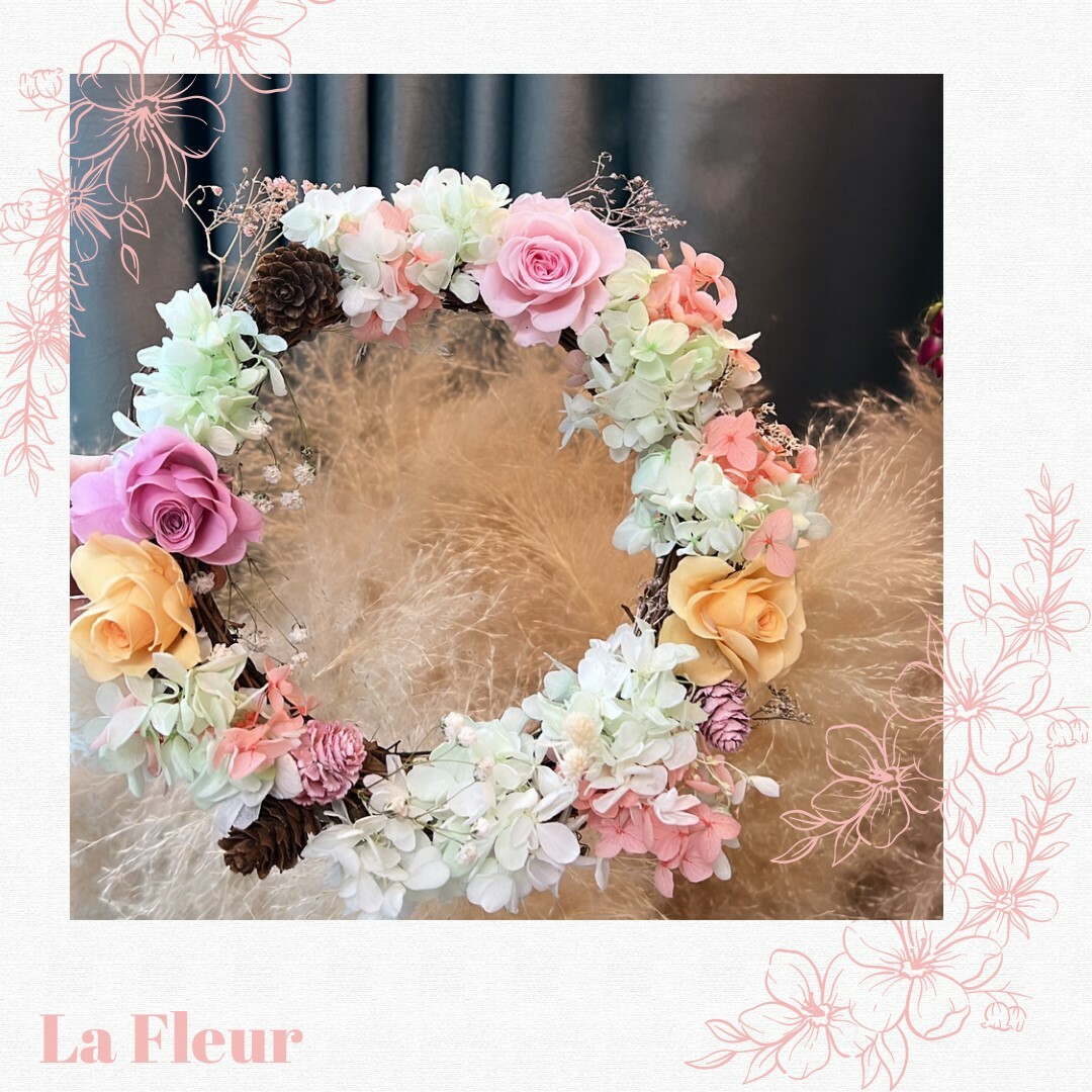 ♨️限時優惠  - 日本保鮮花掛壁藤圈 - 體驗課程 - 可銜接證書課程 (WhatsApp 61174567 for more detail)🤩所有課程適合沒有任何花藝經驗的初學者