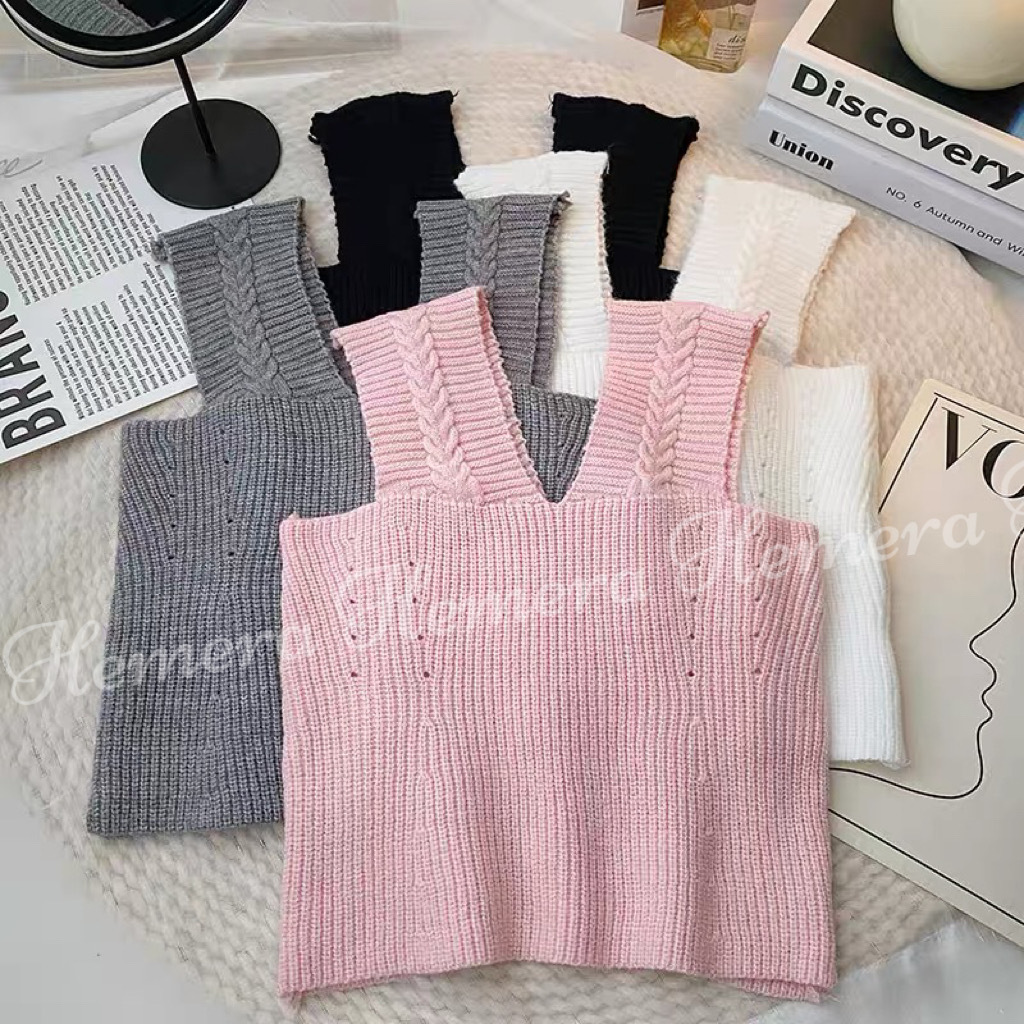 TP23W0329 勝利V領針織小背心