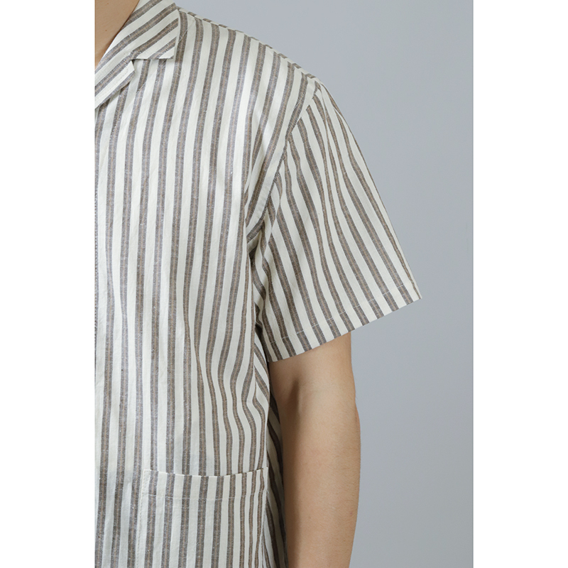 Frank Leder Linen Short Shirt Beige