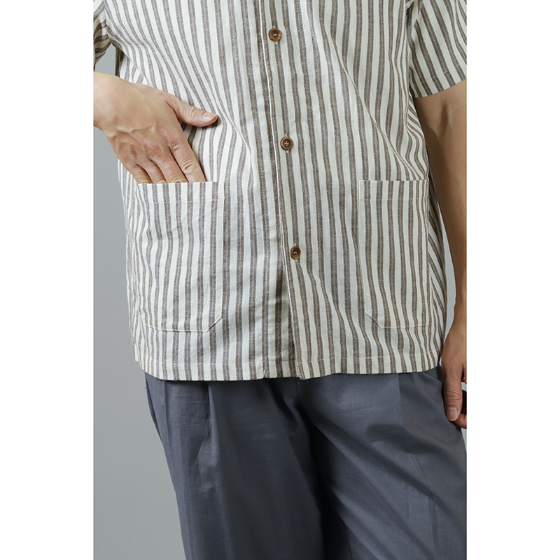 Frank Leder Linen Short Shirt Beige
