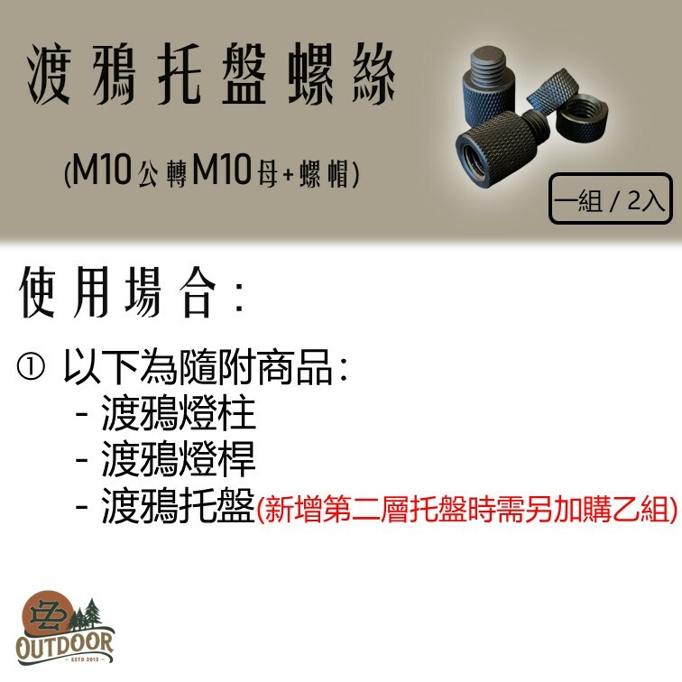 Territory Task TT桌 渡鴉桌專用桌面托盤螺帽 一組/2顆 主桌 邊桌 配件 托盤 上架 黑化 渡鴉 露營 野營